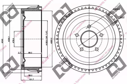 Тормозный барабан DJ PARTS BR1007